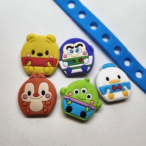 Shoe Charms Bracelet Winnie The Pooh Buzz Lightyear Donald Duck Alien Dale 5 Pc